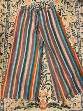 Multicolor Stripe Women's Swim Coverup Pants